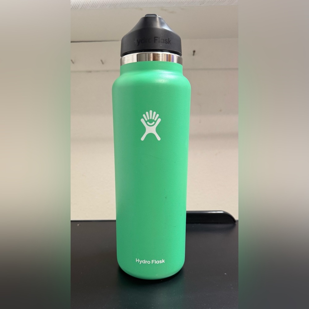 Hydro Flask Mint Green Bottle with Black Lid